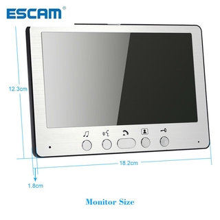 ESCAM 7'' TFT LCD Wired Video Door Phone Visual Intercom Doorbell System Indoor Monitor 700TVL Outdoor Waterproof IR Camera (1)