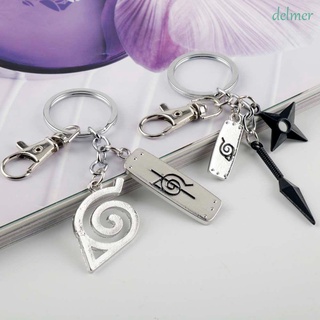 DELMER Creative Naruto Key Rings Unisex Key Chain Anime Keyholder Gift Car Key Rings Punk Special Naruto Symbol Keychain Bag Pendant