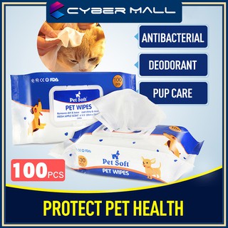 100Pcs Pet Eye Wet Wipes Dog Cat Pet Cleaning Wipes Grooming Tear Stain Remover Clean Wet TowelWipes