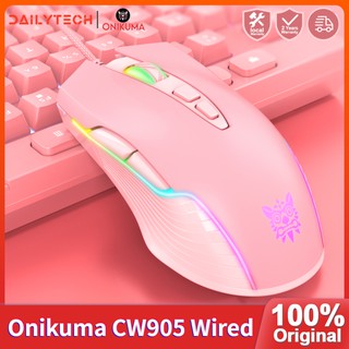 100% original ONIKUMA CW905 6400 DPI Wired Gaming Mouse USB Game Mice 7 Buttons Design Breathing LE