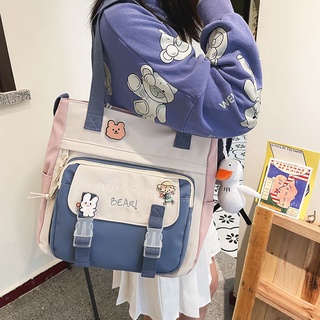 Canvas Bag Women's Artistic Elementary School Students' Handbag Tuition Bag School Bag for College S