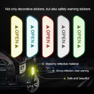 4pcs Car Door Stickers Reflective Safety Warning Stickers Strips Anti-scratch Decorative Car Stickers (4)