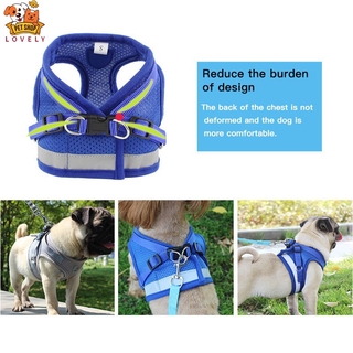 Dog Harness Vest Reflective Walking Lead Leash for Puppy Dog