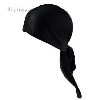 10 Colors Long Tail Silky Durags Bandana Head Wrap Soft Pirate Cap