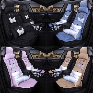 cartoon car seat cover cute hamster seats cushion set flax fabrics cloth auto seat covers universal