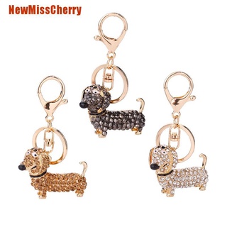 [Newmisscherry] Fashion Dog Dachshund Car Keychain Key Chain Charm Pendant Keys Holder Keyring (1)