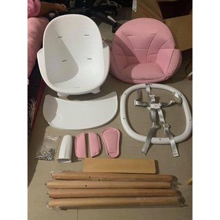 [cod] Beech Wooden High Chair Baby Adjustable Modern High eating Chair With Cushion for baby feeding (1)