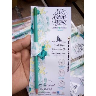 Plantable Pencil Giveaways paper size large 3"x7.5", small size is 1.7"x7.5"