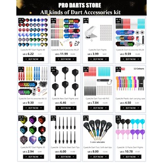 DartsCyeeLife 17+18g Plastic tip darts 12 Packs with 4 Colors Aluminium Shafts+Rubber Rings+100 Soft (7)