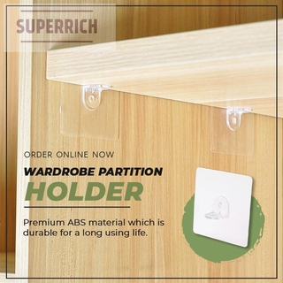 Wardrobe Partition Holder Punch-free Layered Partition Bracket Durable for Home