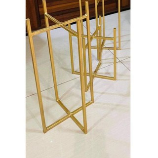 DOUBLE X-STYLE METAL PLANT STAND (18 × 9.5) inches