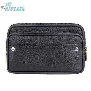 ♡NAREBIG♡Men Waist Pack Bags PU Leather Casual Small Belt Wallets Phone Holder (2)