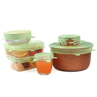 6pcs Stretch Silicone Food Bowl Cover Storage Wraps Seals Reusable Lids (9)