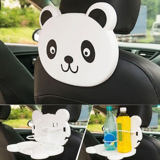 Foldable Car Back Seat Table Drink Food Cup Tray Holder Stand Desk Accessories Bear Panda Cat