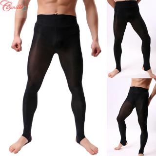 Mens Pants Mesh Sexy Casual Leggings Long johns Thermal Warm Stretch See through Underwear Mens High waist Tight (1)