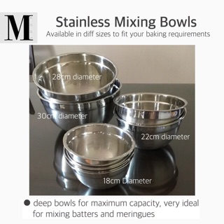 18cm, 20cm Diameter Stainless Mixing Bowl (6)