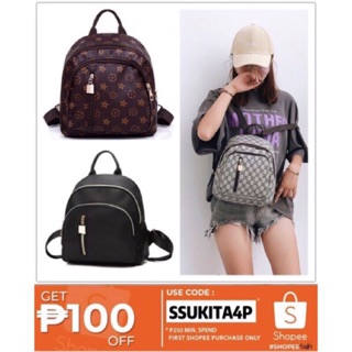 WJF Fashion Korean Small Black Backpack School Bag