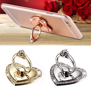 Luxury Heart-shaped Diamond Bracket Metal Ring iPhone Android Universal Mobile Phone Holder