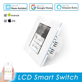 LCD Wifi Smart Wall Light Switch, Support Home Assistant Alexa Google Home US EU 110V 220V Power