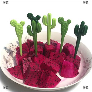{MQ2}6pcs/pack Cactus Fruit Forks Dessert Forks Toothpick Kids Tableware Food Picks