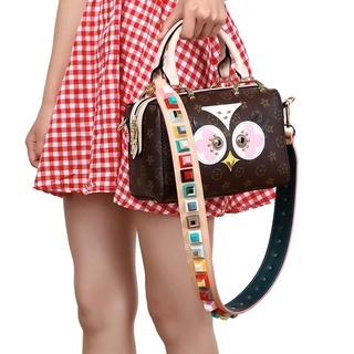 Fashion Rivet Bag Strap High Quality Leather Shoulder Strap Rivet Accessories Female Handles Strap Multicolor Rivet