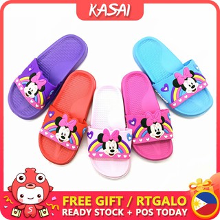 KASAI Childrens Slippers Summer Girls Minnie Disney Indoor Home Soft Bottom Kids Slippers Gift ks775 (1)
