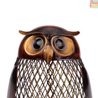 ❃✵☢Ayeshow TOOARTS Owl Shaped Metal Coin Box Home Furnishing Articles Crafting