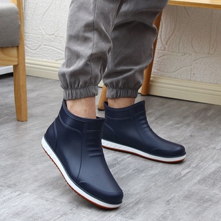 Men's Rain Boots Short Canister Boots Waterproof BootsRain Shoes Men's Rain Boots Short Tube Rain Bo