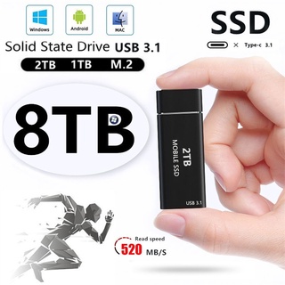 USB 3.1 8TB SSD External Moblie Hard Drive Portable High Speed Hard Disk for Desktop Mobile Laptop C