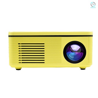 1080P Portable Projector with AV/HD/AUX/USB Interface 24-80in Screen Size Support U Disk/TF Card Playing+HD Cable Yellow, US Plug