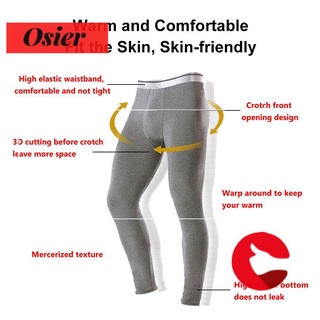 OSIER Winter Men's Long Johns Thick Home Pajamas Thermal Underwear L-3XL Leggings Fleece Lined Trousers Bottom Pants/Multicolor