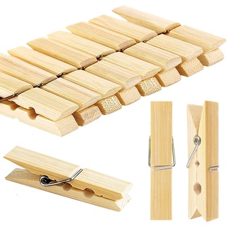 COD DVX #5904 20pcs Bamboo Clothespin Laundry Wooden Clothes Pins Spring Clips Pin Sipit Cloth Peg