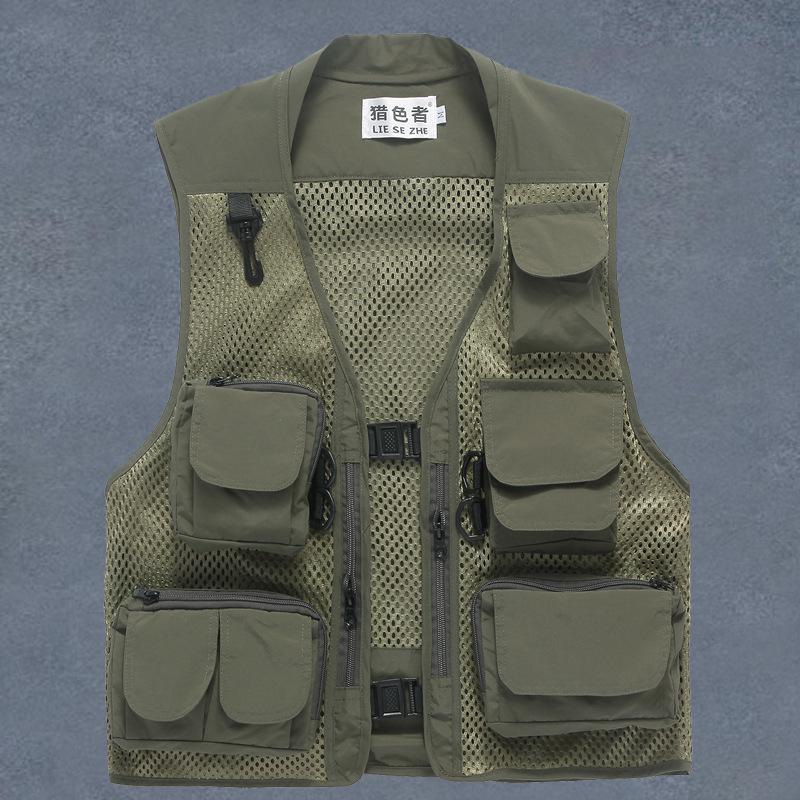 Color Hunter Men's Multi-Pocket Summer Mesh Vest Vest Thin Photography Fishing Vest Volunteer Volunt