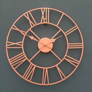 Rose Gold / Copper Colour Metal Skeleton Wall Clock (1)