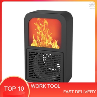 Electric Fan Heater 3D Flame Warm Air Blower Portable Heater Handy Warmer for Home Office Household