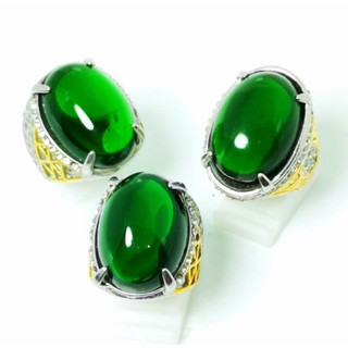 Bangkok Sapphir Green Stone Ring Big Size Titanium Ring