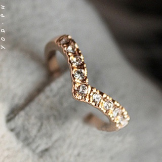 [YOD] Optimal Korean Version Of The Classic V-shaped Unique Design Diamond Ring