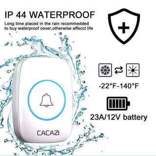 Home switch Socket ☜CACAZI intelligent small AC 100-240V wireless doorbell waterproof 300M range❧