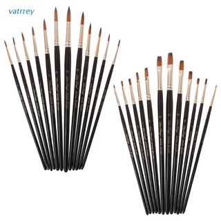 VA 12pcs/Set Paint Brush Wooden Acrylic Painting Gouache Cosmetic Art Kit Drawing Pens