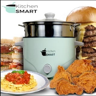 Kitchen Smart Multifunctional Electric Skillet Cooker With Tempered Glass Lid (Non- stick)