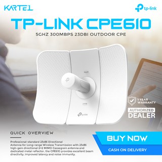 TP-Link CPE610 High Power Outdoor CPE/Access Point, 5GHz 300Mbps | TP LINK KARTEL