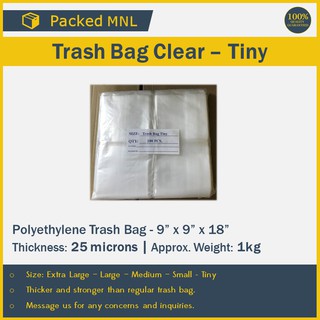 [High-Grade] PE Trash Bag Clear [Tiny - 100pcs]