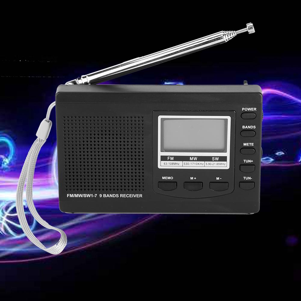 Radio FM/MW/SW Mini Alarm Receiver Digital Clock Receiver FM with Portable qt0q