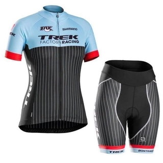 TREK Short Sleeves Shorts Cycling Jerseys Set Women's Bicycle Clothes Outdoor Road Mountain Cycling Sports Clothes