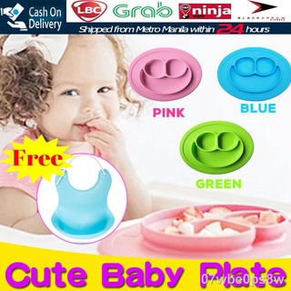 ❖【Free Baby Bib】Health Silicone Material Baby Dining Plate