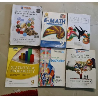 Grade 9 books science math mapeh