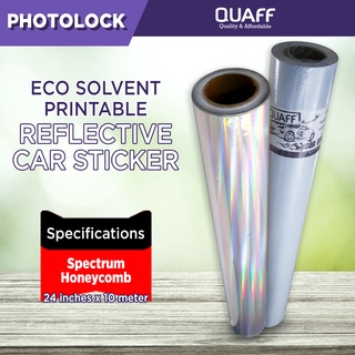 1-Roll QUAFF Printable Car Sticker Holographic Spectrum | Micro Prism Honeycomb 24inches x 1meter
