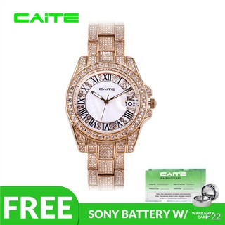 ∏☈CAITE HIGH-END GIFT SERIES Stainless Steel Watch for Women with Free Bangles (LFS1001F) Women Watc