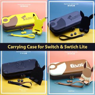 Carrying Case for Nintendo Switch & Switch Lite, Pikachu & Eevee Pokemon Case EVA Waterproof Bag