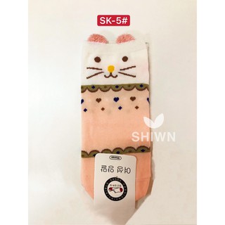 #W02-7 Korean cartoon animal print cute socks （1 pairs） (7)
